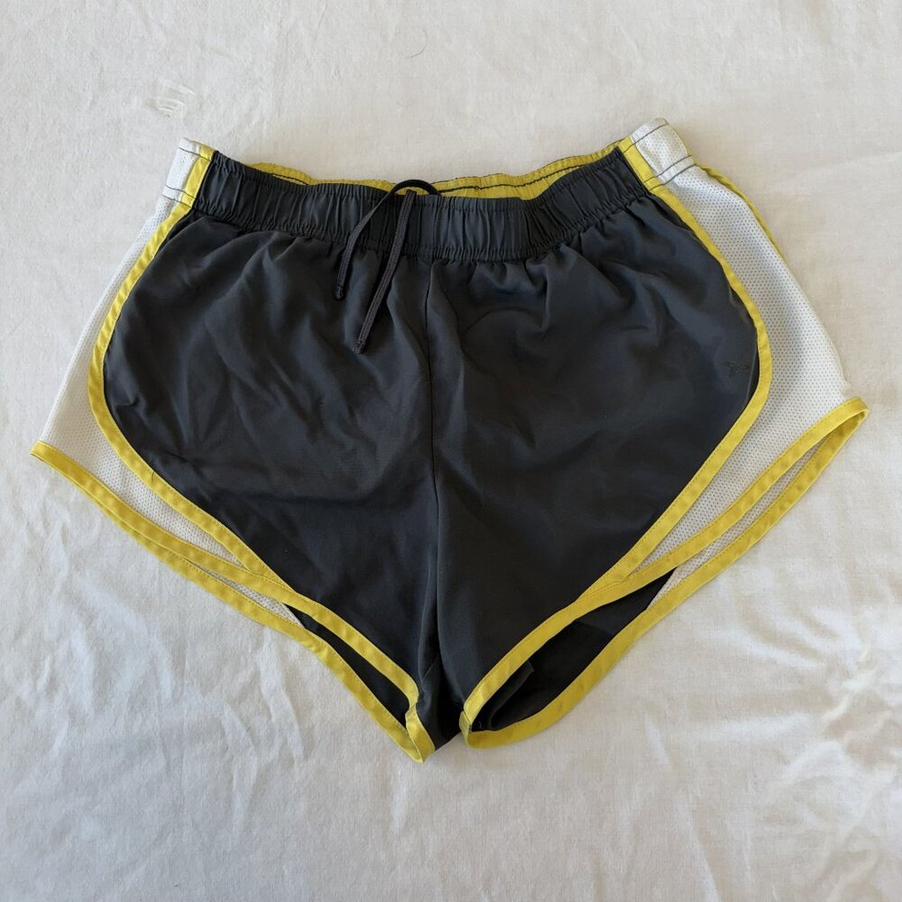 Xersion Womens Activewear Sport Shorts w/ Built-In Liner Sz Small Gray Yellow
